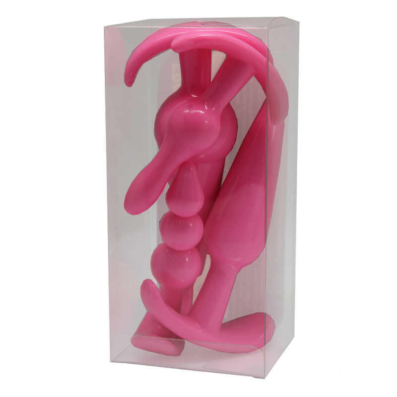 Набор анальных пробок для ношения Eroticon 4 шт, розовый