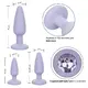 Набор анальных пробок со стразами CalExotics First Time Crystal Booty, сиреневые