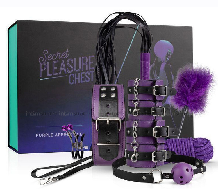 Набор БДСМ Secret Pleasure Chest Purple Apprentice 9 предметов фиолетовый