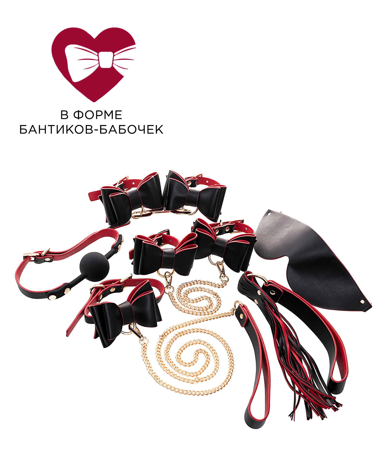 Набор БДСМ Toyfa Theatre Bow-tie 7 предметов, черный