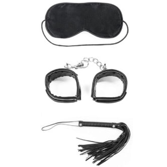 Набор БДСМ LoveToy Deluxe Bondage Kit с плеткой 3 предмета, черный