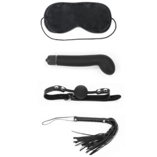Набор БДСМ LoveToy Deluxe Bondage Kit с вибратором и кляпом 4 предмета, черный