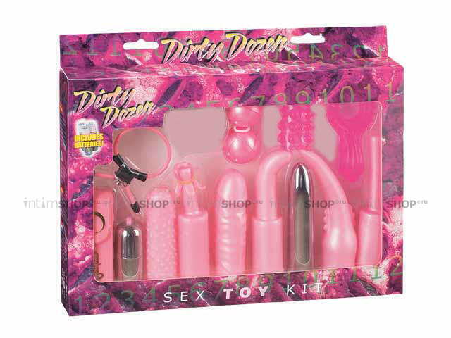 Набор 12 предметов Dirty Dozen Sex Toy Kit Pink от IntimShop
