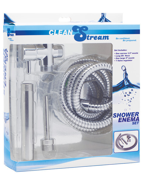 Набор для анального душа XR Brands CleanStream Shower Enema System, серебристый - фото 2