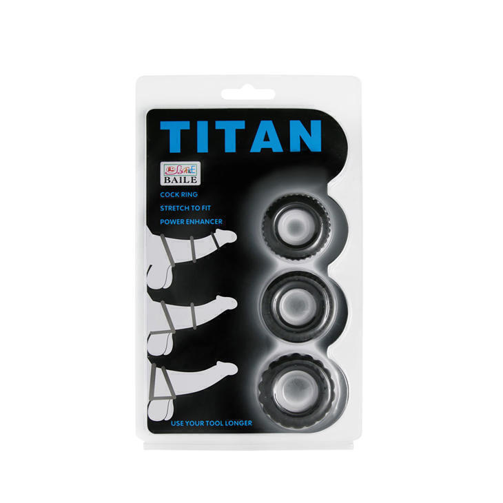Набор эреционных колец Titan, черный