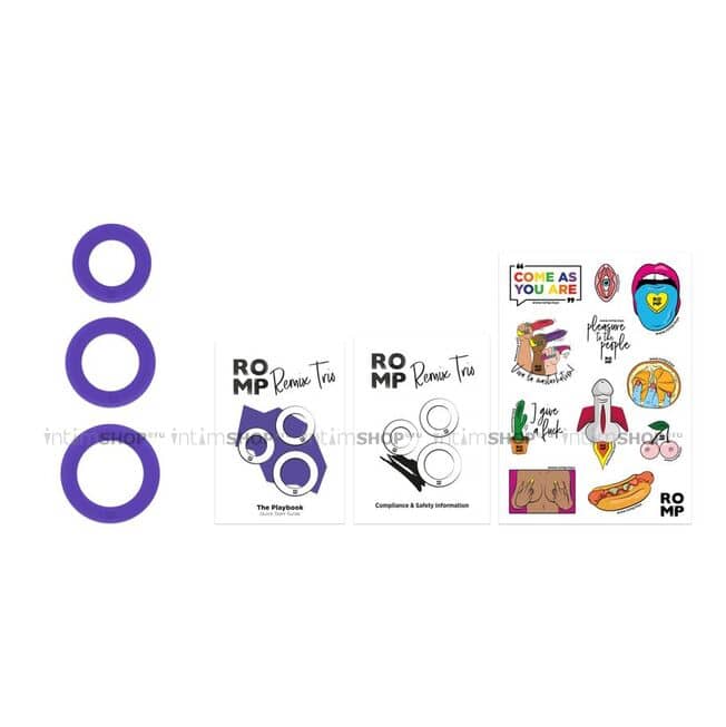 Набор эрекционных колец Romp Remix Trio, фиолетовые - фото 8