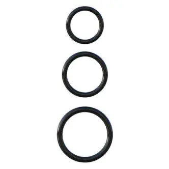 Набор из 3-х эрекционных колец Pipedream 3-Ring Stamina Set, черный