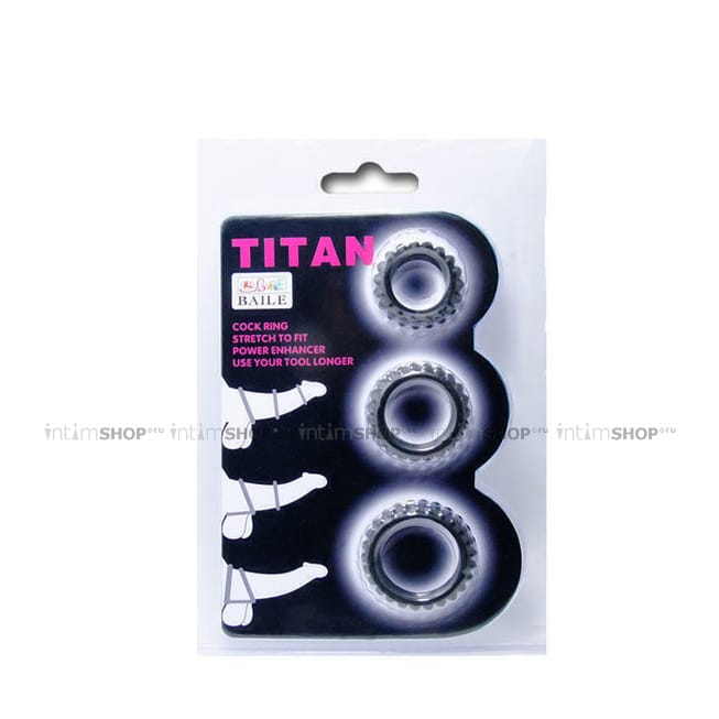 Эрекционные кольца Baile Titan, ребристые, 3 штуки в наборе - фото 4