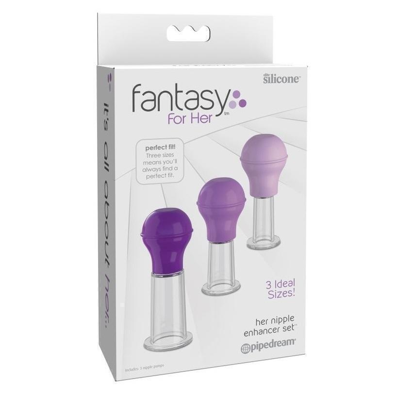Набор мини помп-присосок Pipedream Fantasy For Her Nipple Enhancer, фиолетовый