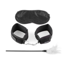 Набор Pipedream наручники + стек с пером + маска Fetish Fantasy Series, черный