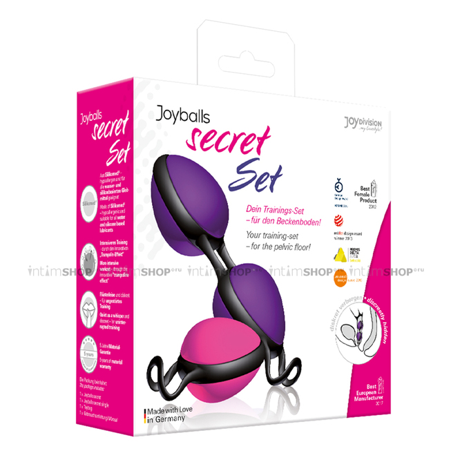 Набор вагинальных шариков Joy Division Joyballs Secret, фиолетовый, розовый - фото 2