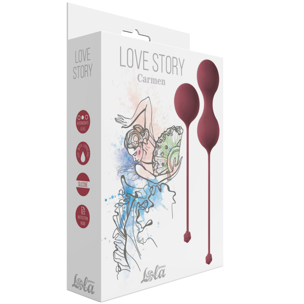 Набор вагинальных шариков Lola Games Love Story Carmen, бордовый