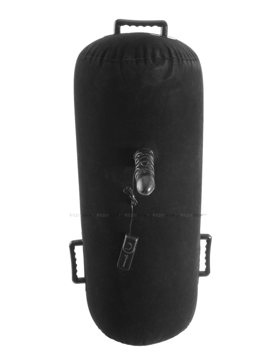 Надувная подушка с фаллосом 15 см и вибрацией Pipedream Inflatable Luv Log, черный