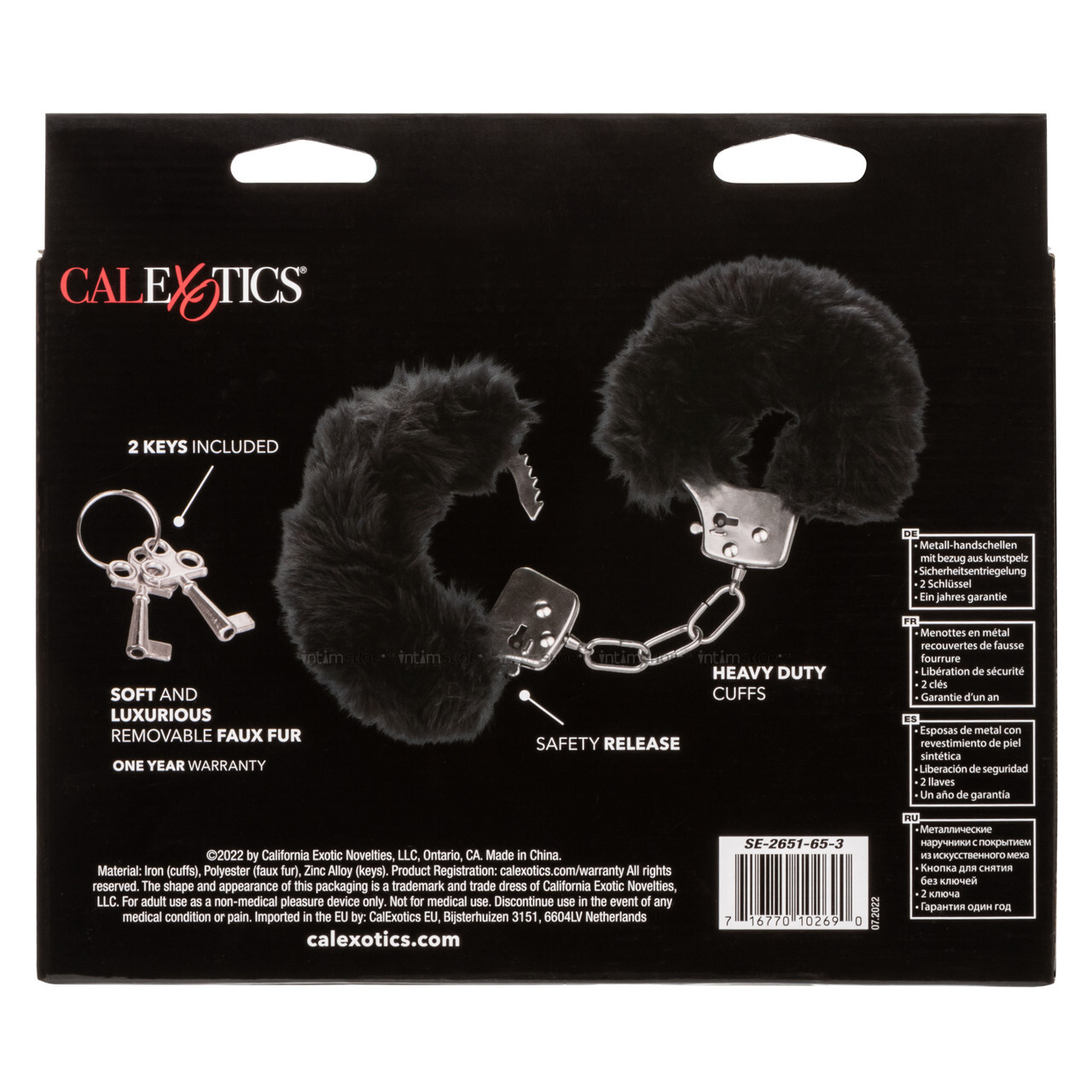 Наручники меховые CalExotics Ultra Fluffy Furry, черные