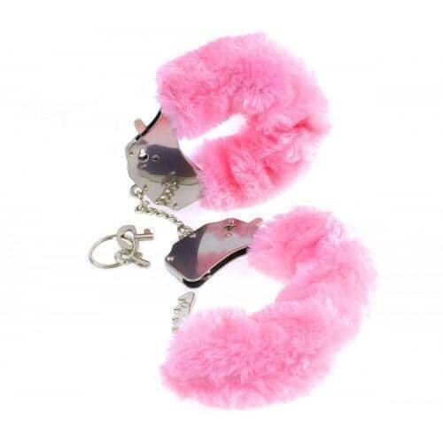 Наручники металлические Pipedream Furry Cuffs с мехом, розовые