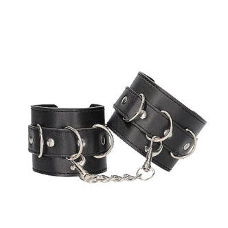 Наручники с заклепками Shots Media Ouch! Leather Cuffs, черные