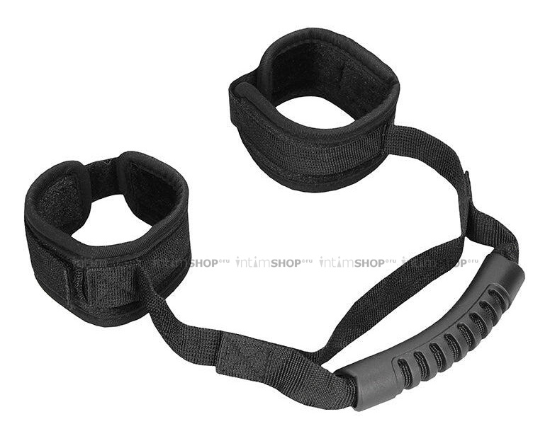 Наручники Shots Ouch! V&V Adjustable Handcuffs with Handle, черные - фото 1