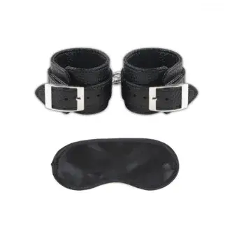 Наручники Lux Fetish Unisex с маской на глаза, черные