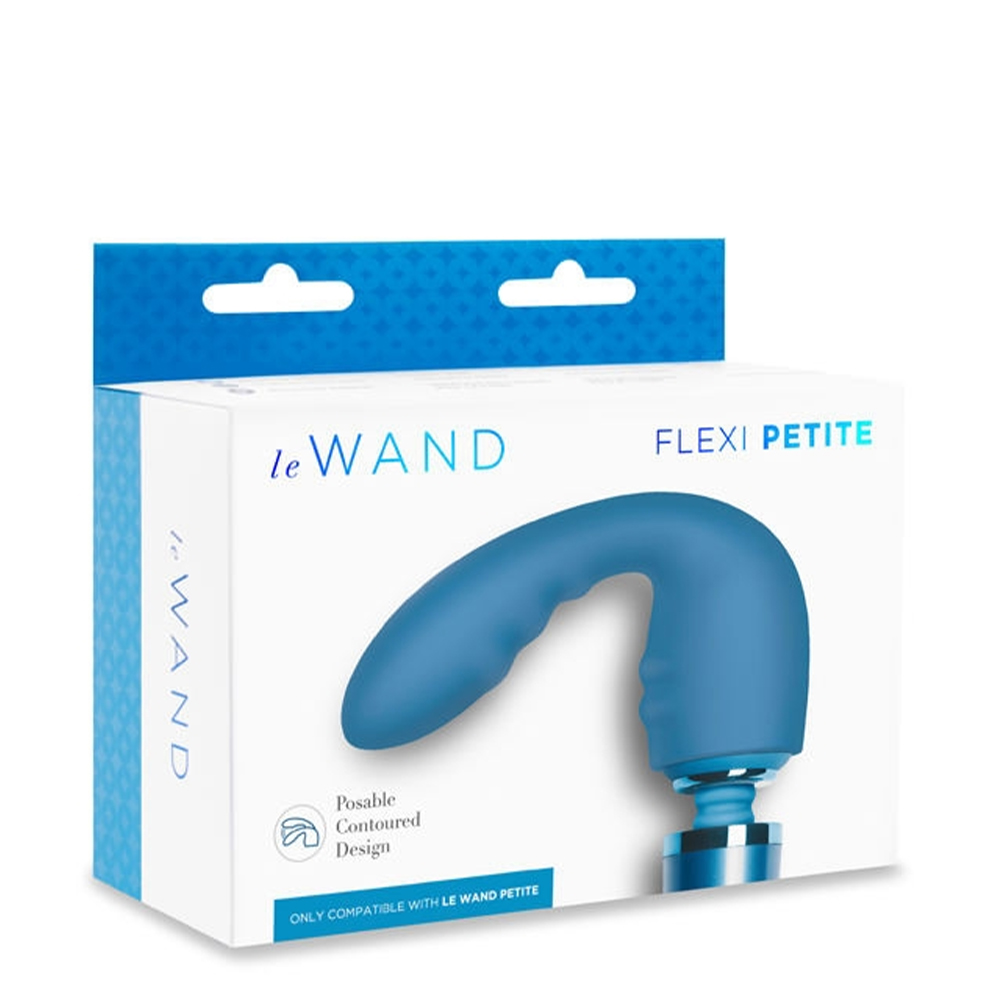 Насадка для мини-вибромассажера Le Wand Petite Flexi с фиксацией формы, голубая