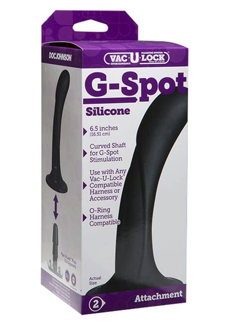 Насадка для страпона Vac-U-Lock G-Spot Silicone Dong Doc Johnson, черная - фото 2