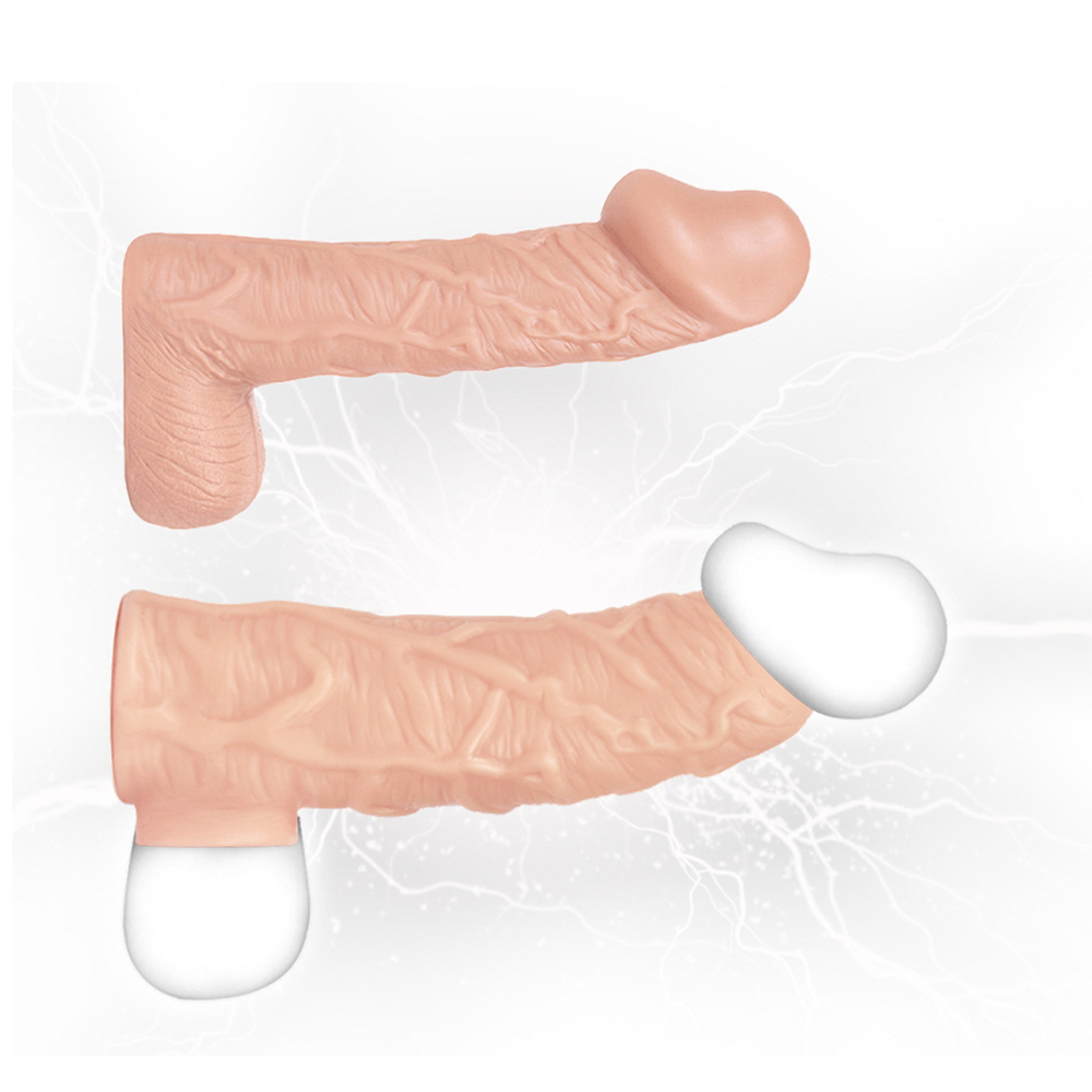 Насадка на член Kokos Nude Sleeve 001 L с подхватом мошонки и открытой головкой, телесная