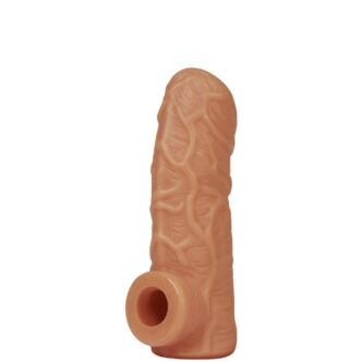 Насадка на член Kokos Nude Sleeve 001 L с подхватом мошонки и открытой головкой, телесная