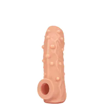 Насадка на член Kokos Nude Sleeve 002 S с подхватом мошонки и открытой головкой, телесная