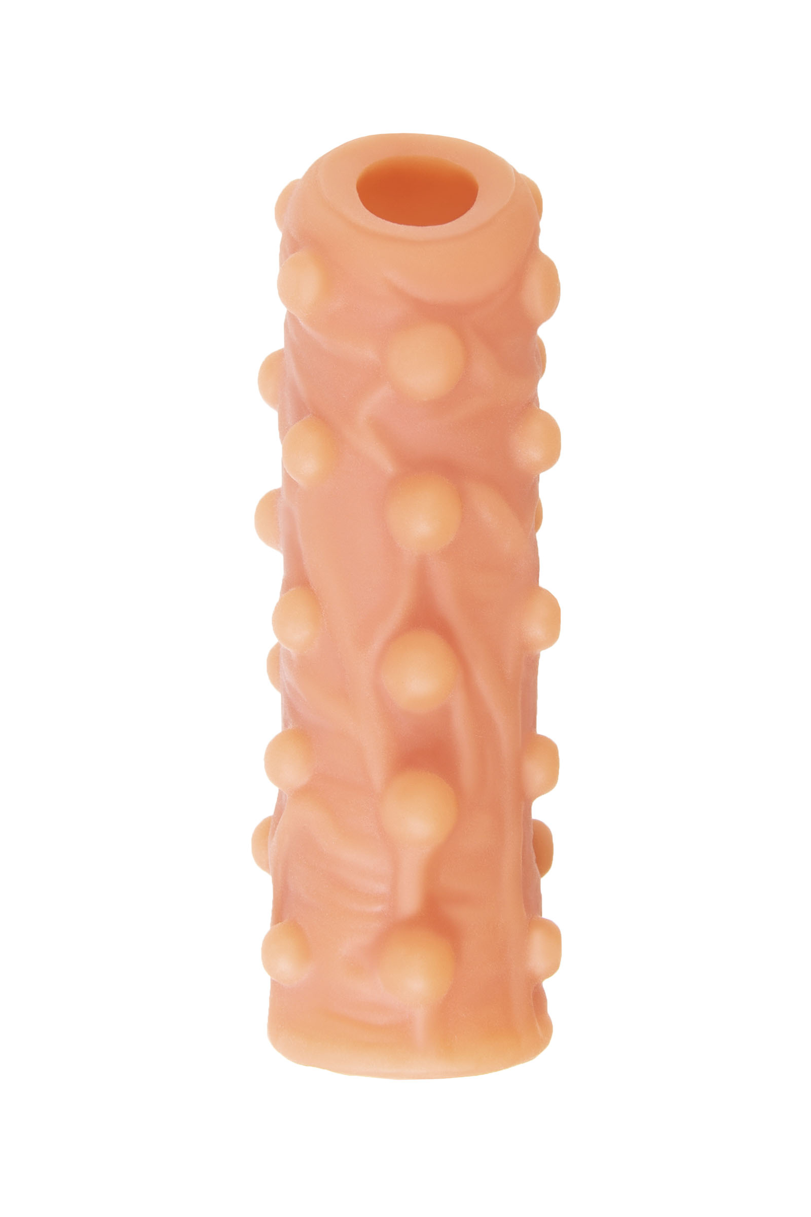 Насадка на член Kokos Nude Sleeve 003 L с подхватом мошонки и открытой головкой, телесная