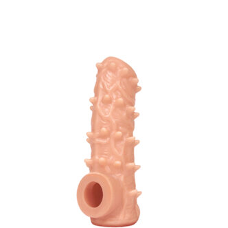 Насадка на член Kokos Nude Sleeve 006 S с подхватом мошонки и открытой головкой, телесная