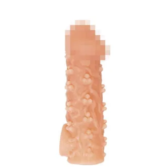 Насадка на член Kokos Cock Sleeve 009 M с подхватом мошонки, телесная