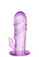 Насадка на член с рельефом и отростком для стимуляции клитора Toyfa, фиолетовая