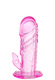 Насадка на член с рельефом и отростком для стимуляции клитора Toyfa, розовая