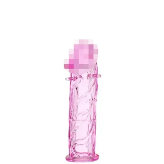 Насадка на член с усиками и реалистичным рельефом Toyfa, розовая