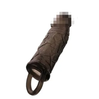 Насадка на член Toyfa XLover для увеличения размера с кольцом на мошонку, черная