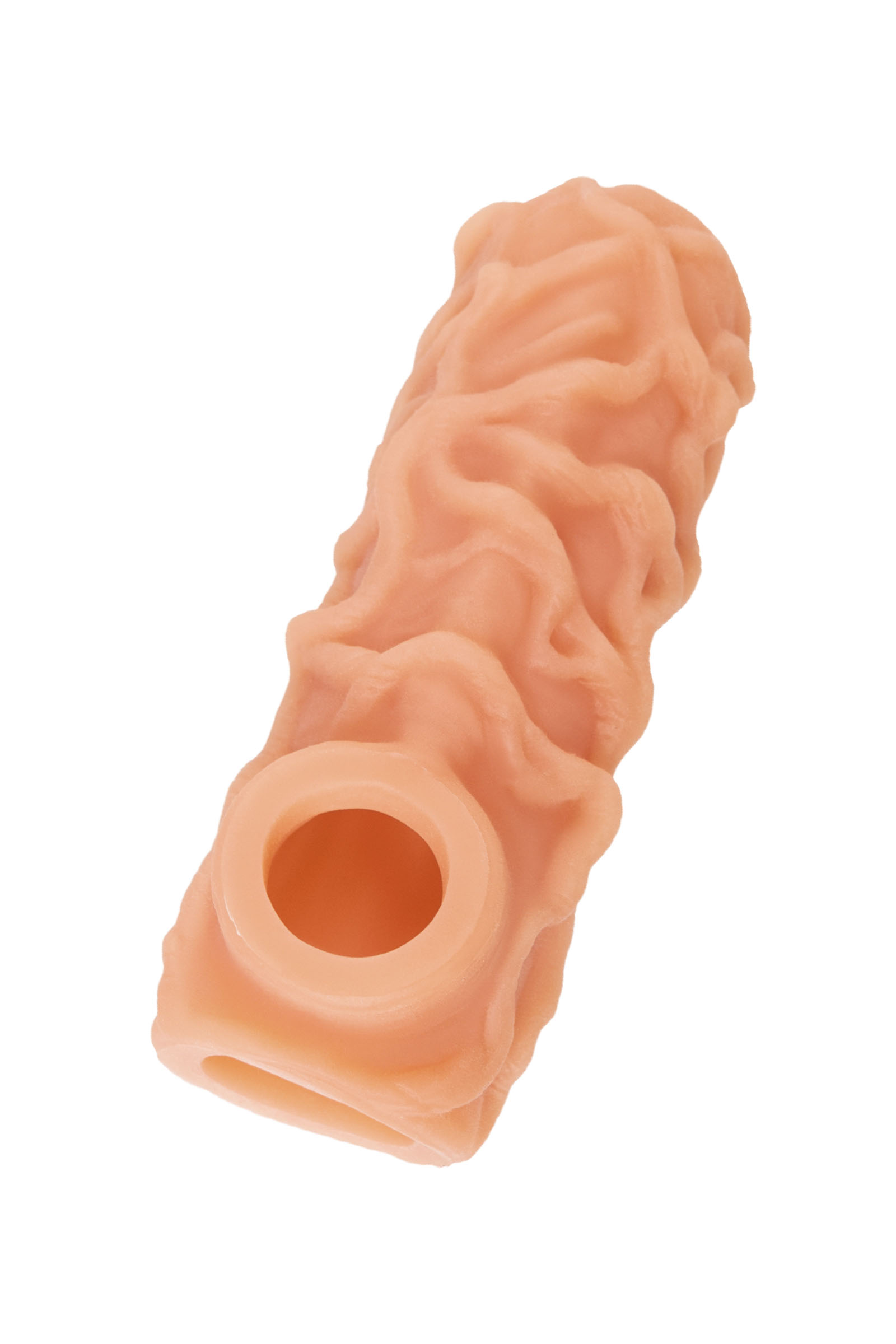 Насадка на член Kokos Nude Sleeve 004 L с подхватом мошонки и открытой головкой, телесная