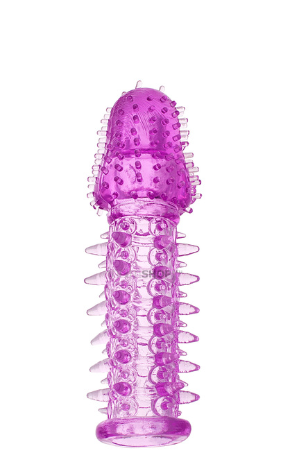 Насадка на член с усиками и шипами Toyfa, фиолетовая - фото 1