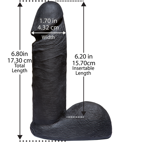 Насадка-фаллоимитатор Doc Johnson Vac-U-Lock Ultraskyn Cock 18.4 см, чёрная