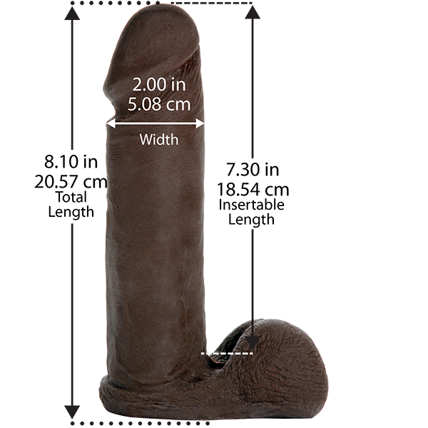 Насадка-фаллоимитатор Doc Johnson Vac-U-Lock Ultraskyn Cock 21 см, шоколадная