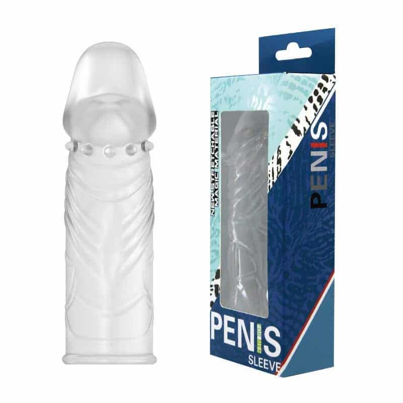 Насадка рельефная Penis Sleeve с закрытой головкой, бесцветная