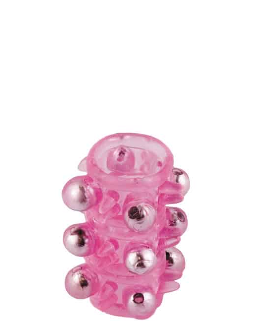 Насадка с бусинками и шипиками Toyfa, розовая