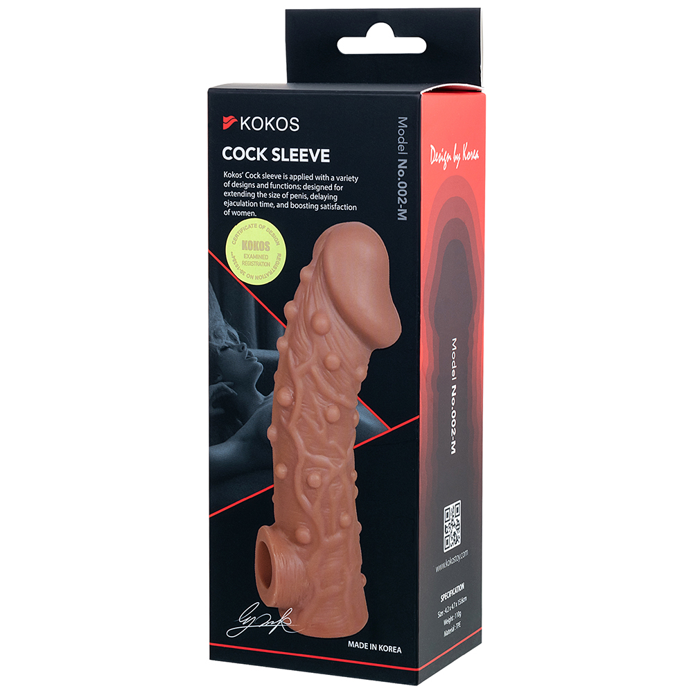Насадка на член Kokos Cock Sleeve 002 M с подхватом мошонки, телесная