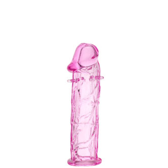 Насадка на член с усиками и реалистичным рельефом Toyfa, розовая
