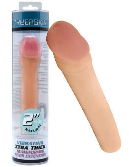 Насадка-удлиннитель с вибратором Xtra Thick Transformer Penis Extension 2", телесная