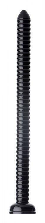Огромный фаллоимитатор XR Brands Hosed Ribbed, черный XRAG337 - XR Brands - Анальные игрушки больших размеров - Купить