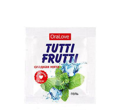 Оральная гель-смазка Bioritm Tutti-Frutti OraLove Сладкая мята на водной основе, 4 мл