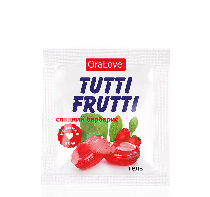 Оральная гель-смазка Bioritm Tutti-Frutti OraLove Сладкий барбарис на водной основе, 4 мл