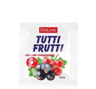 Оральная гель-смазка Bioritm Tutti-Frutti OraLove Свежая смородина на водной основе, 4 мл