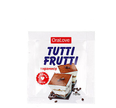 Оральная гель-смазка Bioritm Tutti-Frutti OraLove Тирамису на водной основе, 4 мл