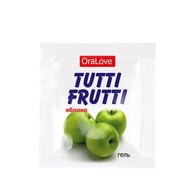 Оральная гель-смазка Bioritm Tutti-Frutti OraLove Яблоко на водной основе, 4 мл