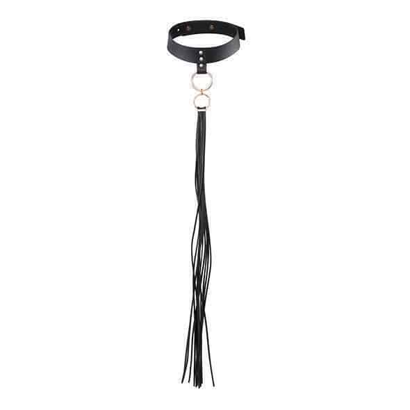 Ошейник с плетью Bijoux Indiscrets Maze Tassel Chocker Black - фото 2